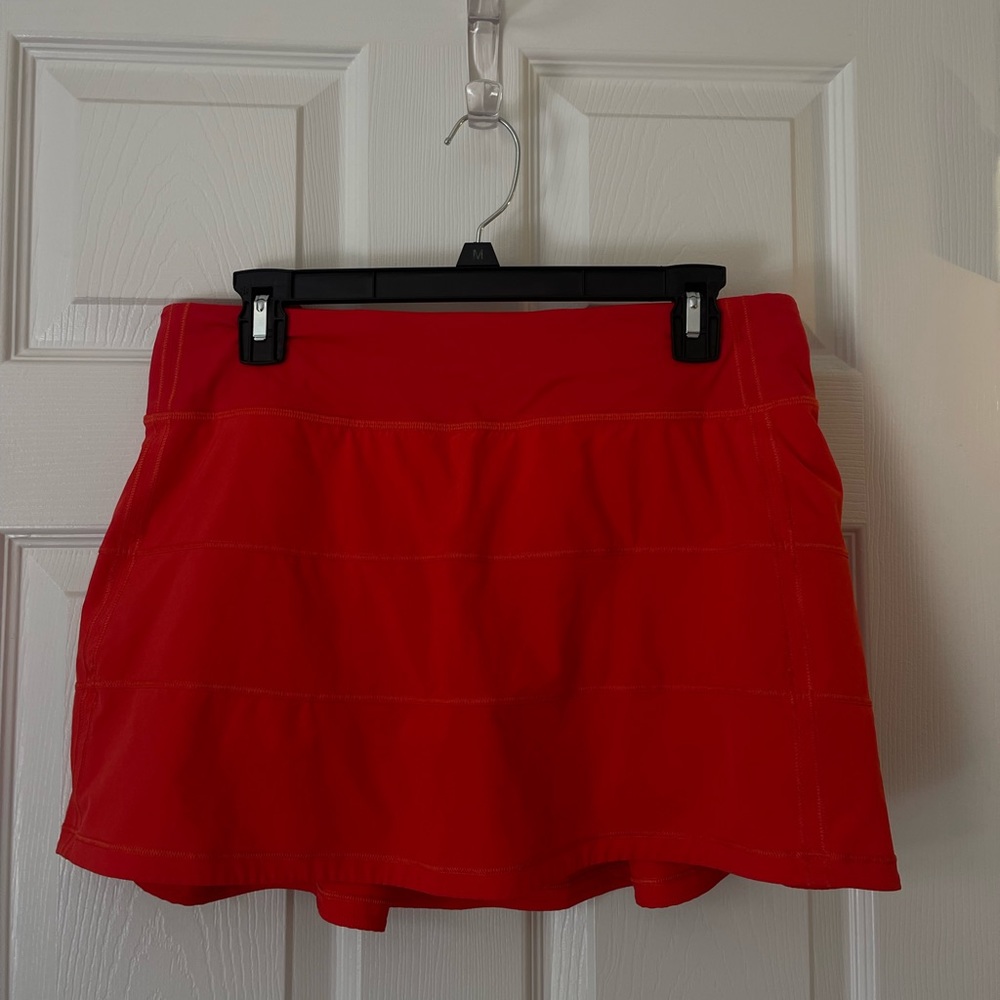 Red Lululemon Pace Rival Skirt